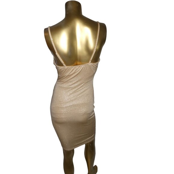 Inspired Hearts Beige Glitter Dress - Picture 2 of 4